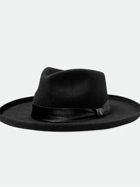 Brixton VICTORIA Black Wide-Brim Fedora Hat